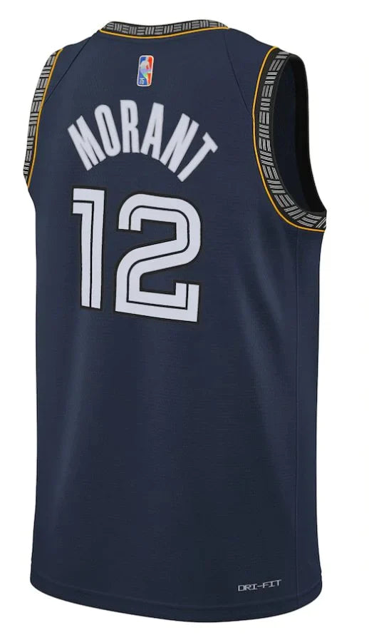 Regata Memphis Grizzlies Ja Morant City Edition 21/22 Nº12 - Torcedor Masculina - Azul escuro