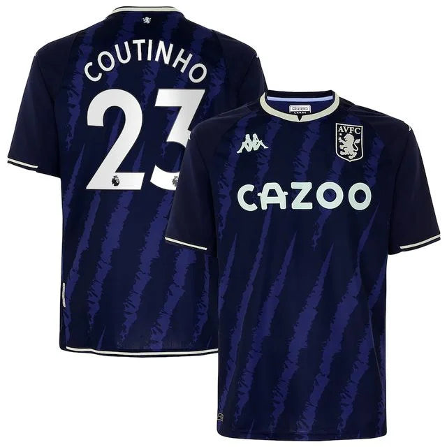 Camisa Aston Villa II 21/22 - Kappa Torcedor Masculina  Personalizada Coutinho N°23