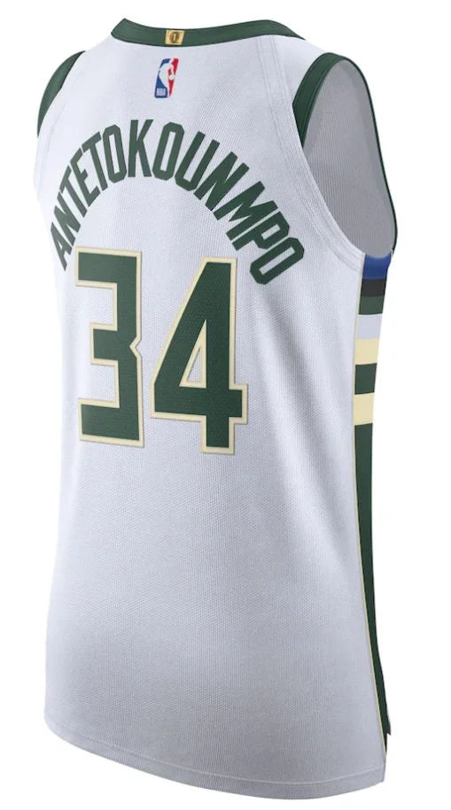 Regata Milwaukee Bucks Giannis Antetokounmpo 20/21 Nº34 - Torcedor Masculina - Branco e Verde - Frete Gratis