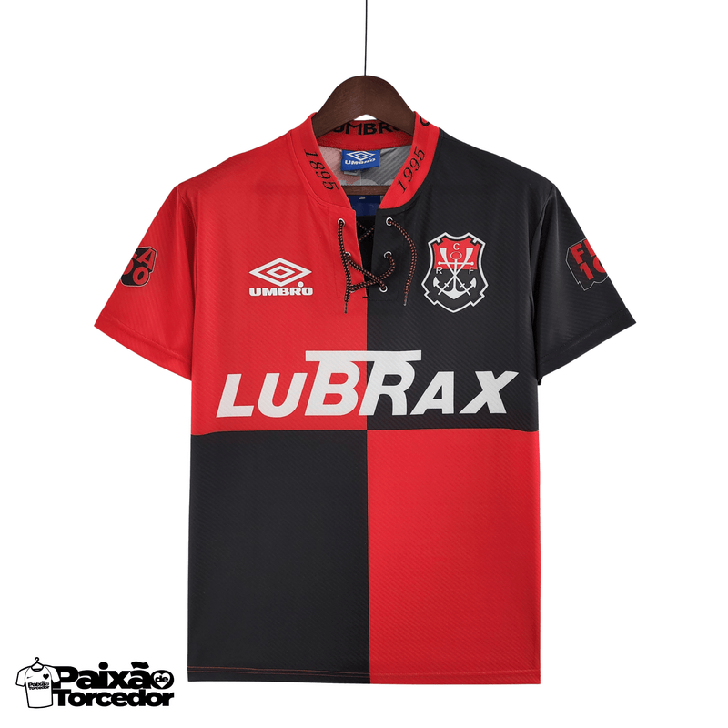 Camisa Flamengo Retro 1994 Centenário - Umbro Torcedor Masculina - Preto e Vermelho