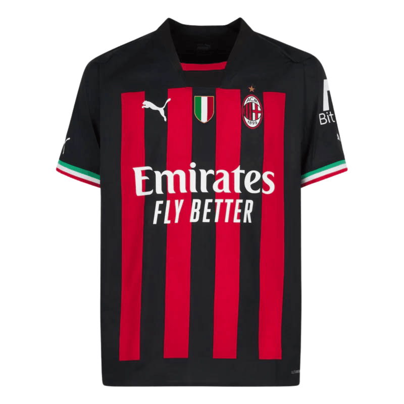 Camisa Milan I 22/23 - Puma Torcedor Masculina - Preto e Vermelho