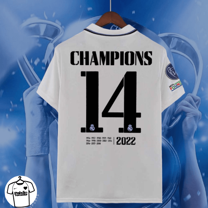 Camisa Real Madrid I 2022/23 - Edição Especial Champions Personalizada