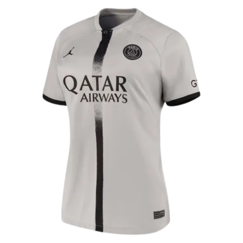 Camisa PSG II 22/23 - Jordan Torcedor Feminina - Cinza e Preto