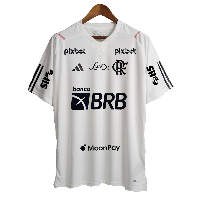 Camisa Flamengo Treino 23/24 - Adidas Torcedor Masculina com todos os Patrocinios