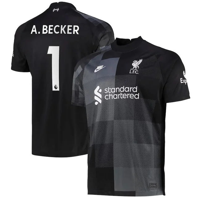 Camisa Liverpool Goleiro 21/22 - Nike Torcedor Masculina Personalizada A. BECKER Nº1