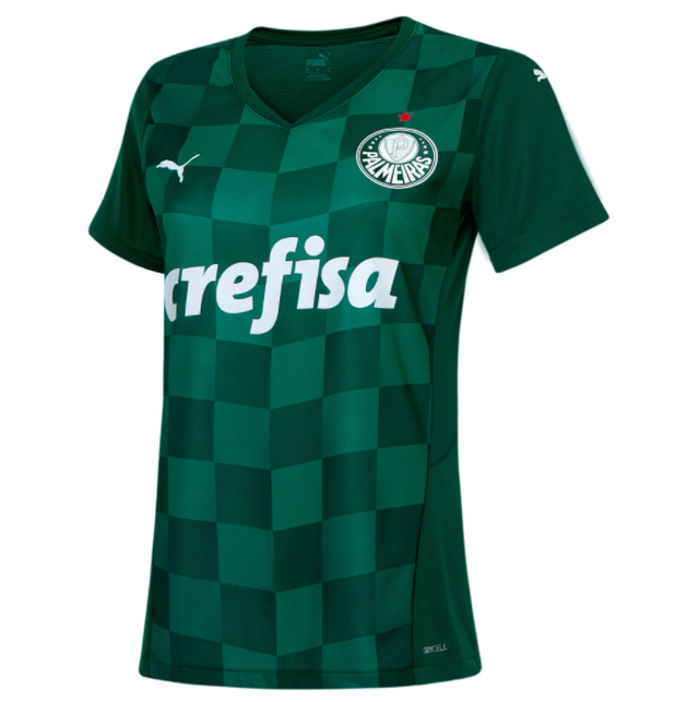 Camisa Palmeiras I 2122 Torcedor Puma Feminina - Verde Escuro