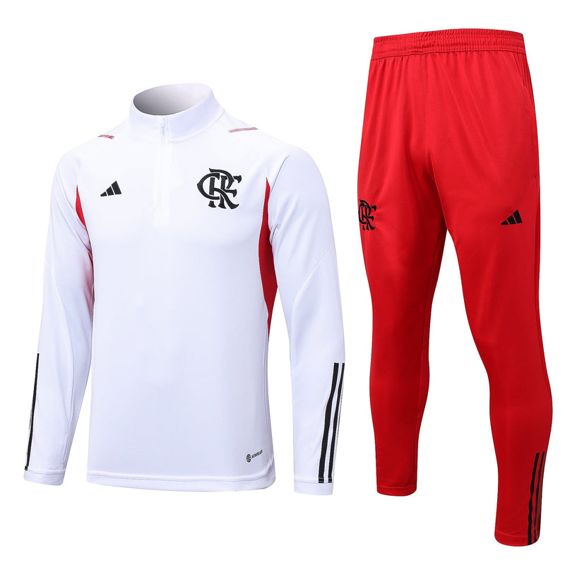 Agasalho de Viagem Flamengo Branco  23/24 Masculino - Conjunto de frio Flamengo