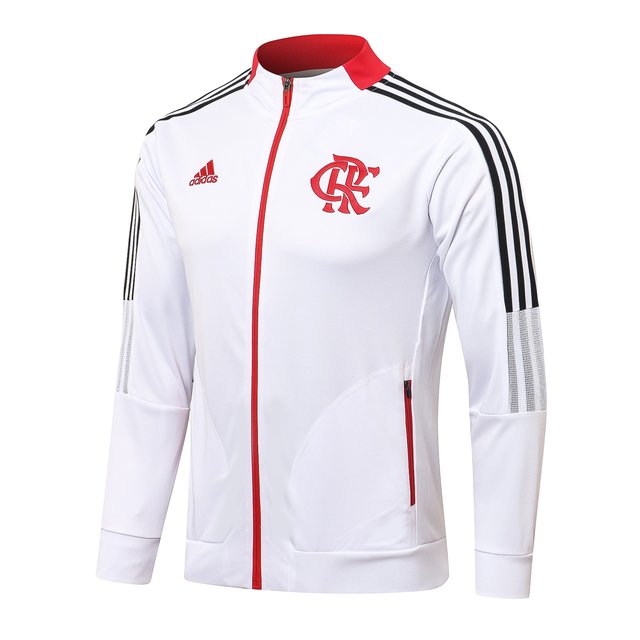 Jaqueta de Viagem Flamengo 21/22 Agasalho Flamengo Masculino - Branco,Preto e Vermelho