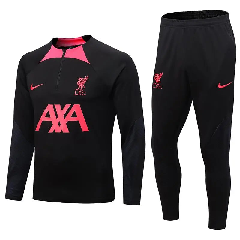 Conjunto de Treino do Liverpool 2022/2023 Preto e Rosa